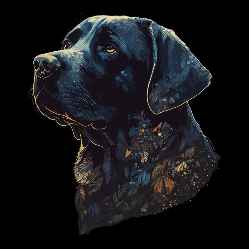 Erstaunlicher Labrador Retriever mit Blättern Stil Körper