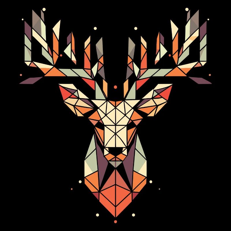 Deer Antlers Vector Polygon Logo