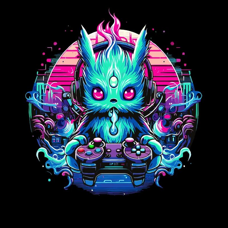 Synthwave Zocker Gaming Alien
