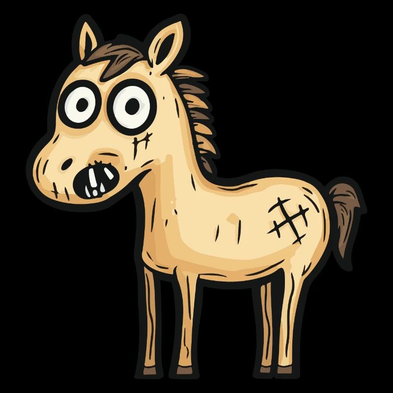 Cheval Halloween Bande dessinée Zombie