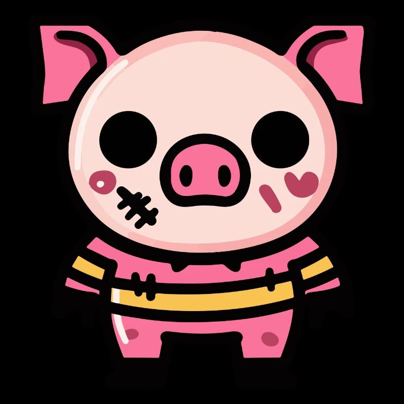 Pig Halloween Comic Zombie