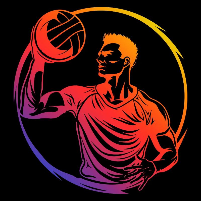 Volleyball Spieler Bunt