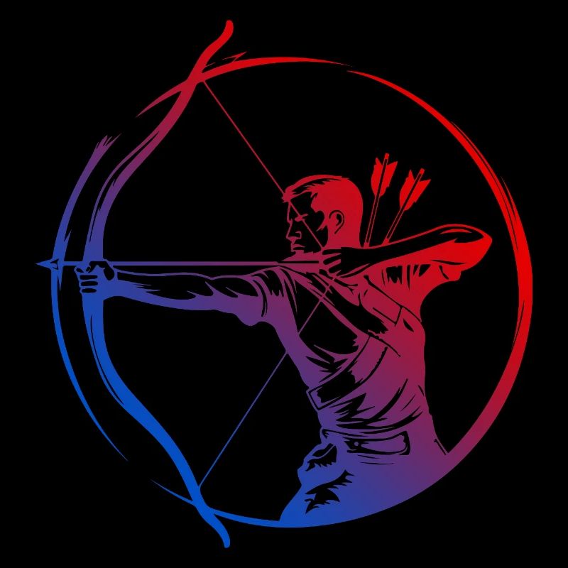 Bogenschießen Silhouette Bunt