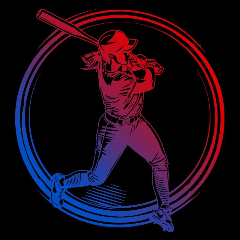 Baseball Silhouette Colorful