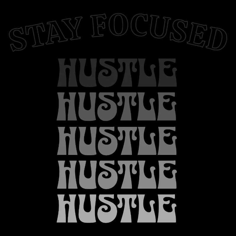 Stay Focused Hustle – Motivation dans un look rétro