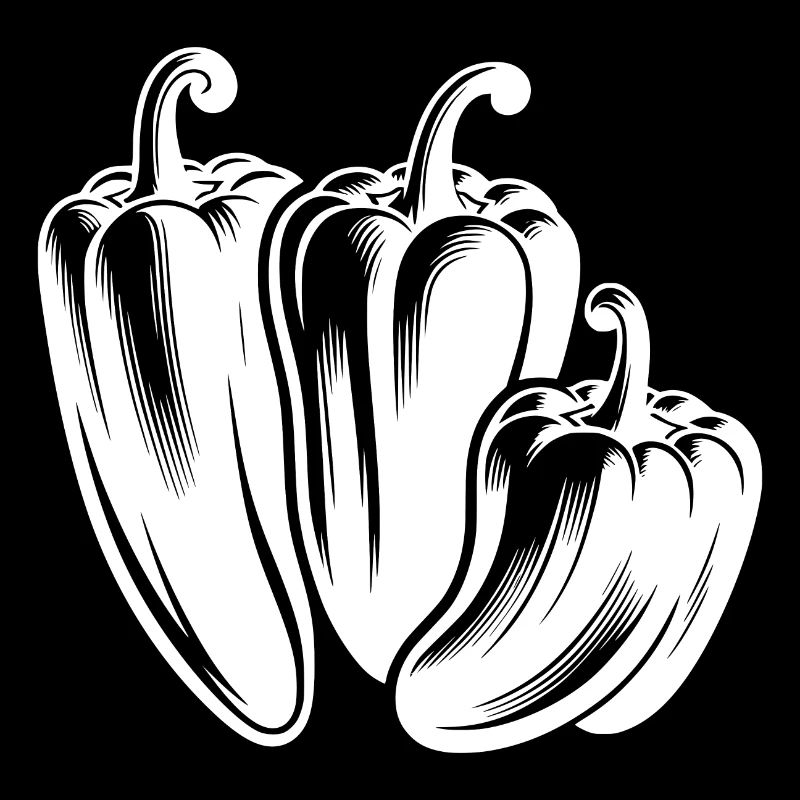 Three Peppers Simple Vegetable Design