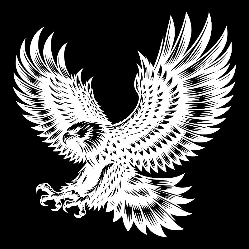 Powerful hunting eagle with sharp claws