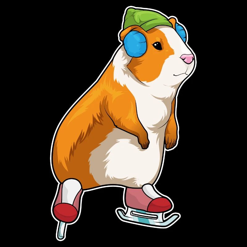 Cochon d’Inde patins à glace