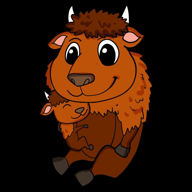 Grossesse familiale - Bison avec bébé - Bison