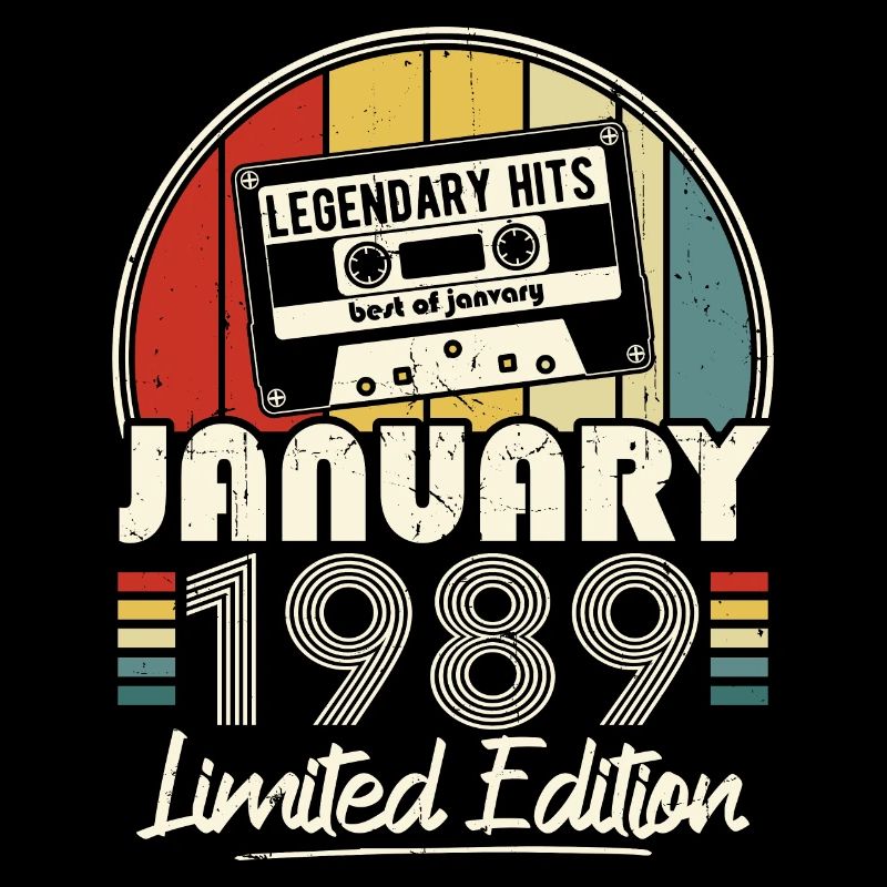 Januar 1989 Vintage Jubiläums Retro Geschenk
