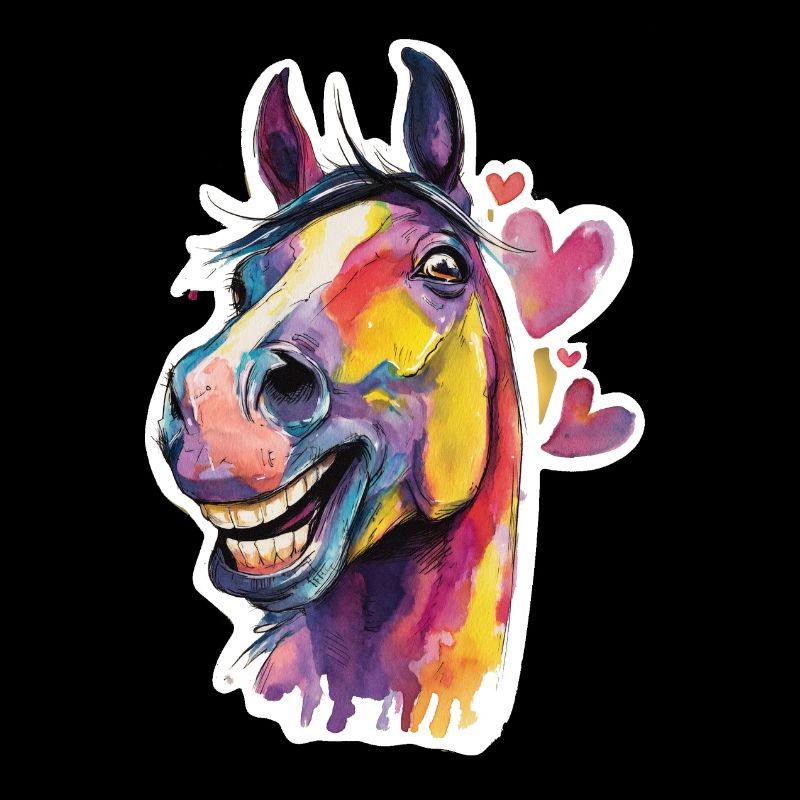 Cheval coloré en style aquarelle