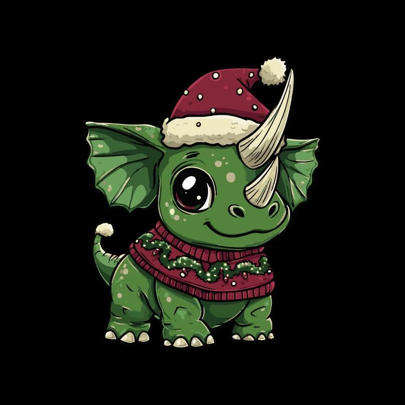 Dinosaurier triceratops Weihnachten Comic