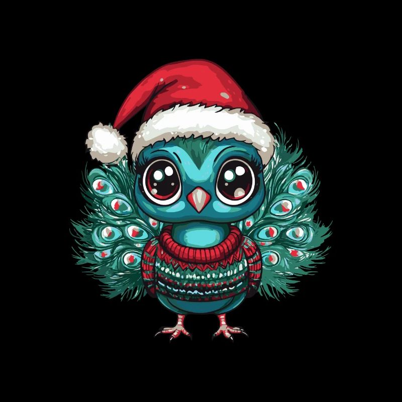 Peacock Bird Christmas Comic