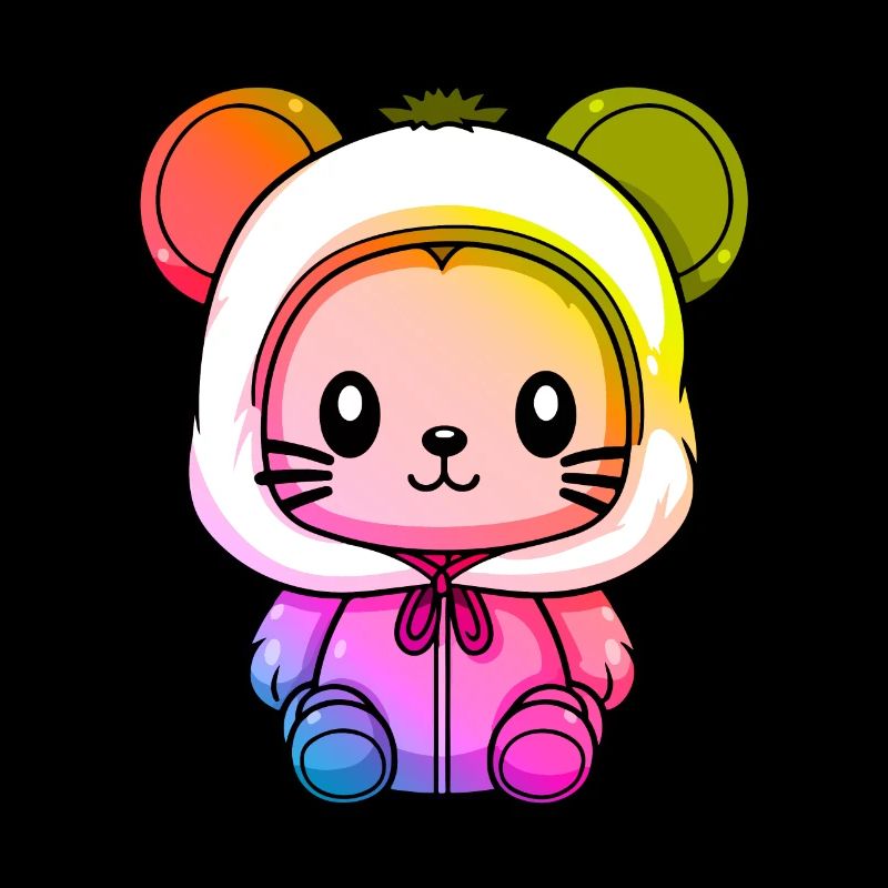 Mouse Winter Animal Colorful Comic