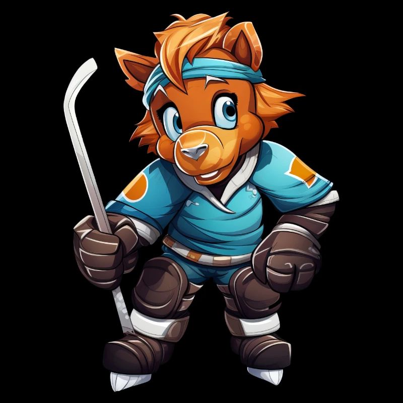 variation 24357Pferd als Eishockeyspieler