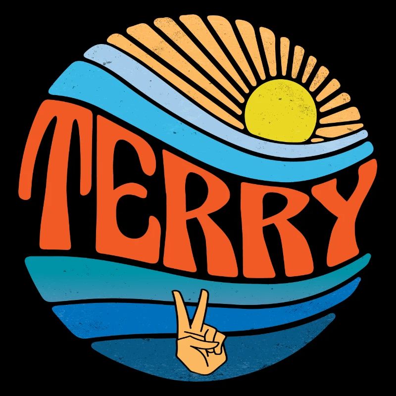 Frotteehemd Vintage Sunset Terry Groovy Krawatte Dye