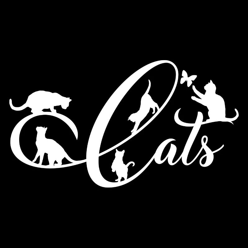 Cheerful kittens do gymnastics on decorative writing