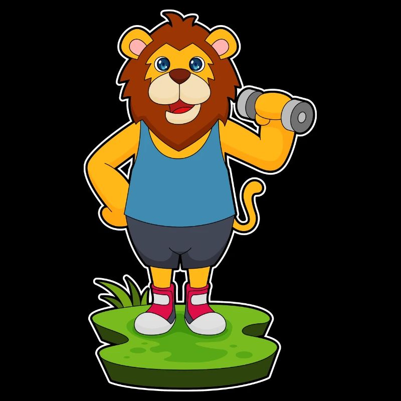 Löwe Bodybuilder Hantel