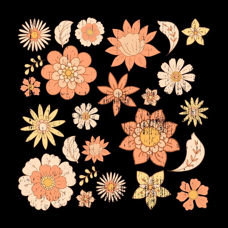 Cute Retro Flowers Pattern