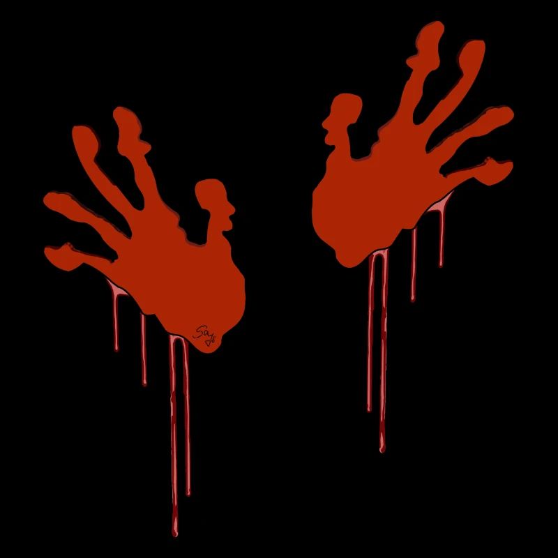 mains ensanglantées