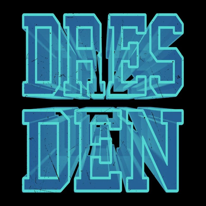 Dresden Germany City 3D Font Skyline