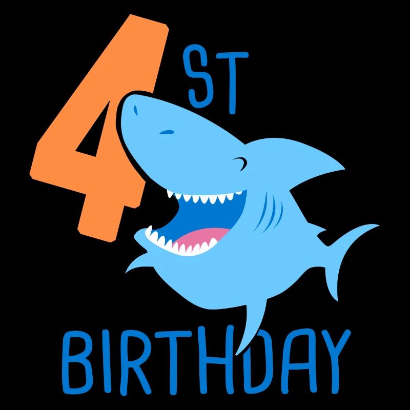 4th Birthday Boy 4 Year Old Shark