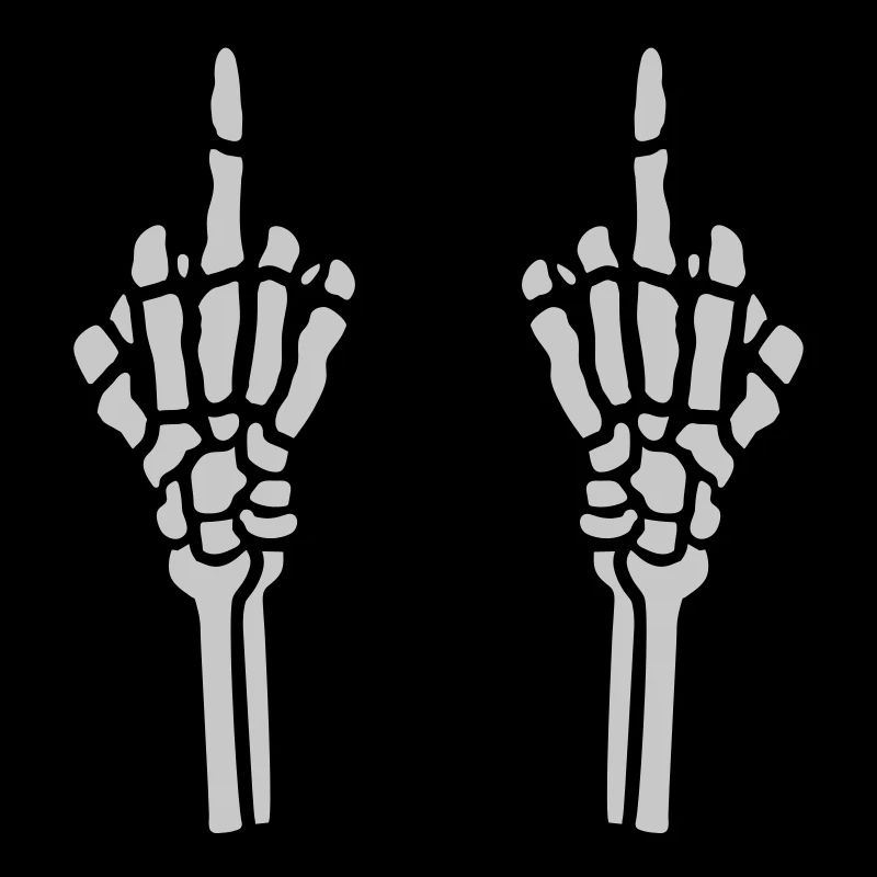 2 hands middle finger bone