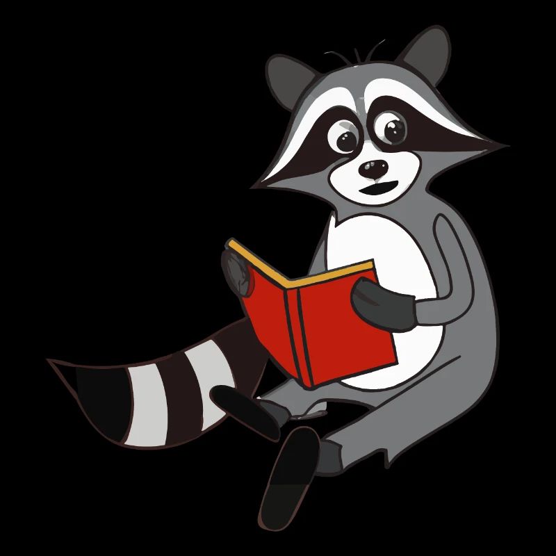 Raccoon reads book gift idea