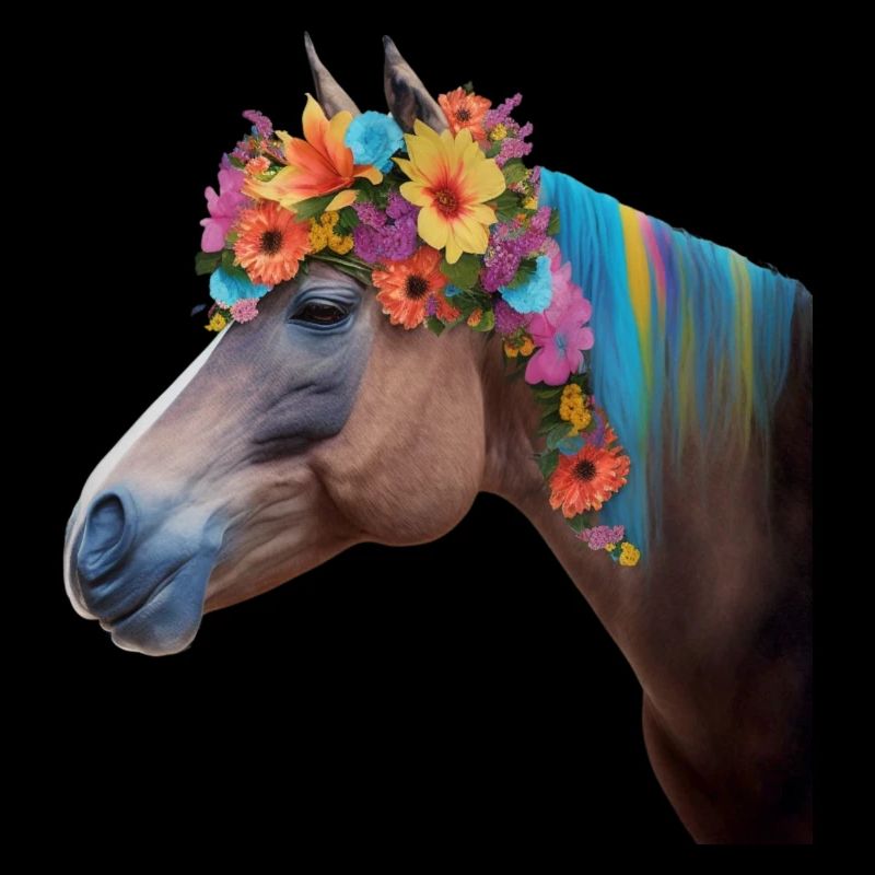 Nur ein Mädchen das Pferde und Blumen mag.