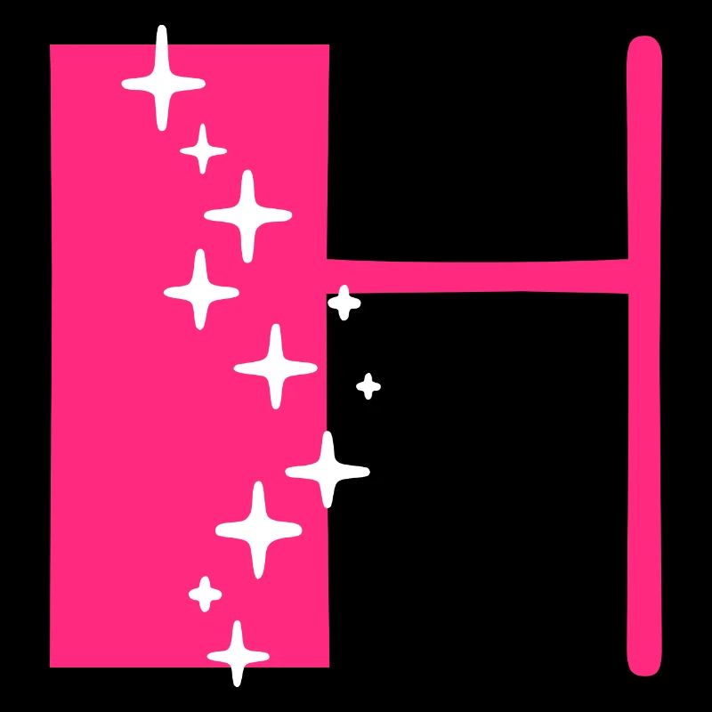 Letter H Glitter