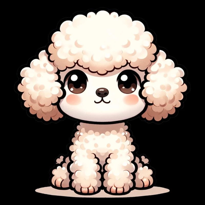 Illustration numérique de caniche mignon