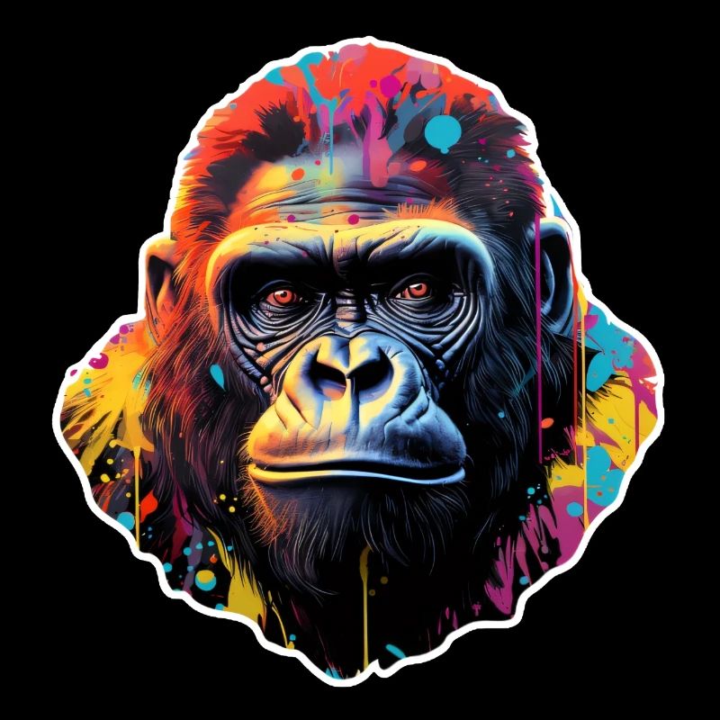 Gorillakopf psychedelisch