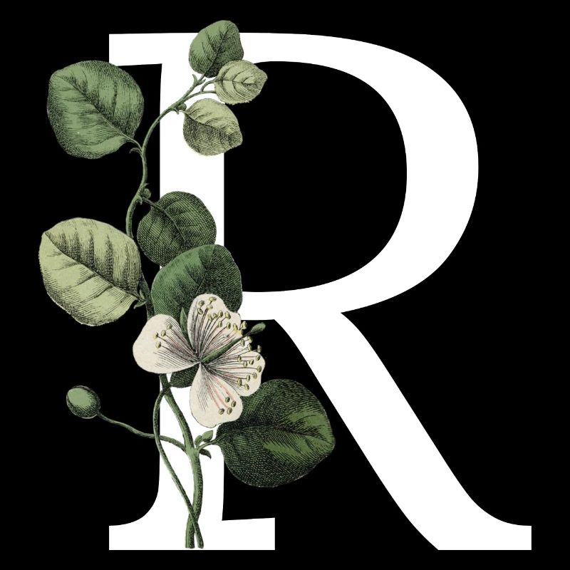 Letter R Green Botanical