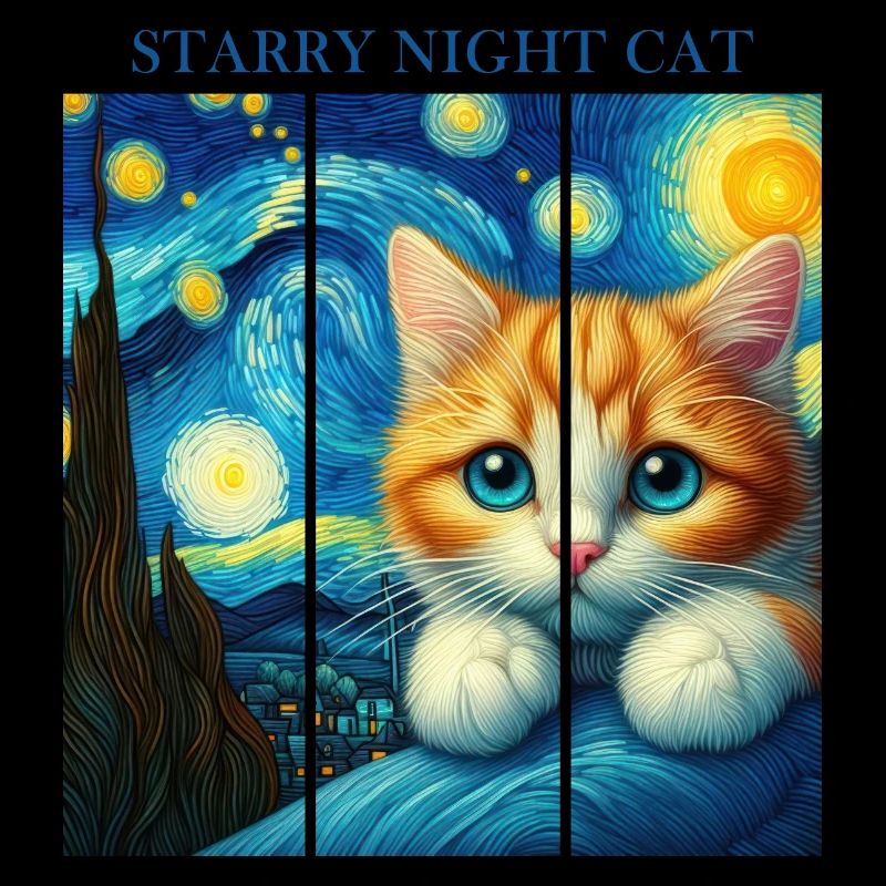 Chat de la nuit étoilée