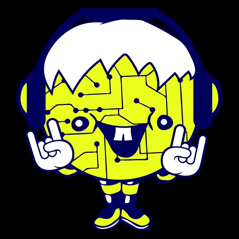 DJ Data Microchip Pattern Computer Nerd Geek Party