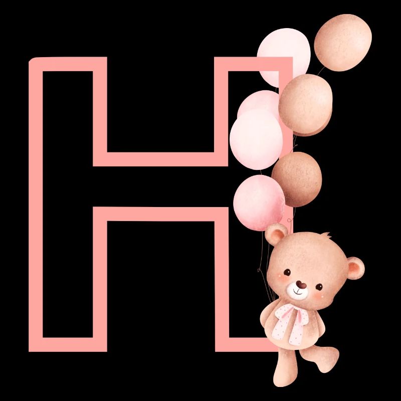 Letter h pink bear