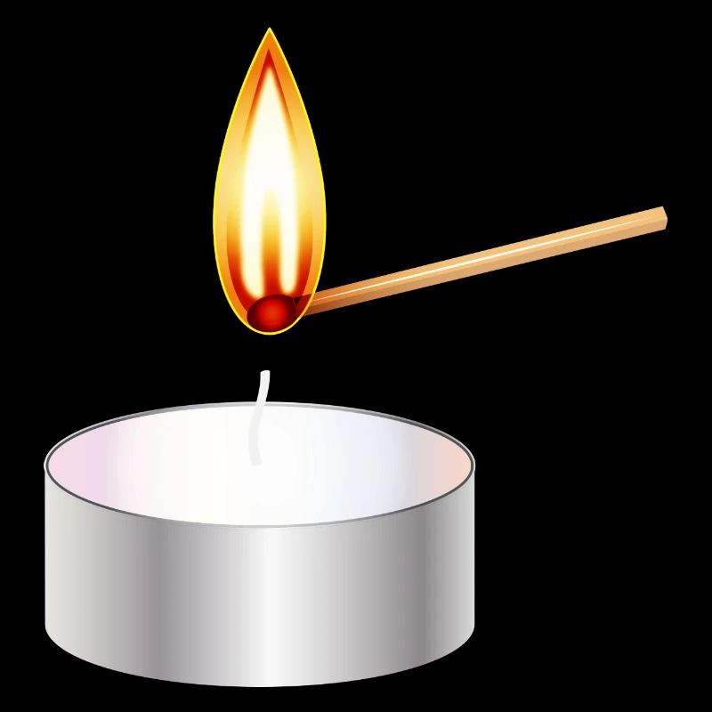 light a small tea light with match