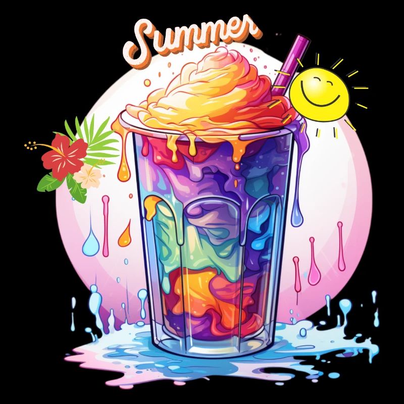 Slush Eis Regenbogen Farben Sommer Spaß Urlaub