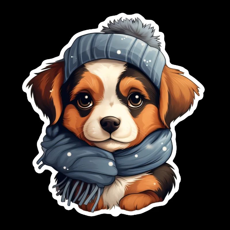 Chiot Bouvier bernois en hiver