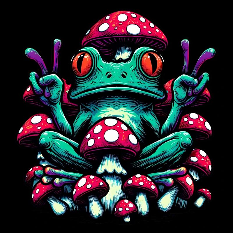Frog with toadstool