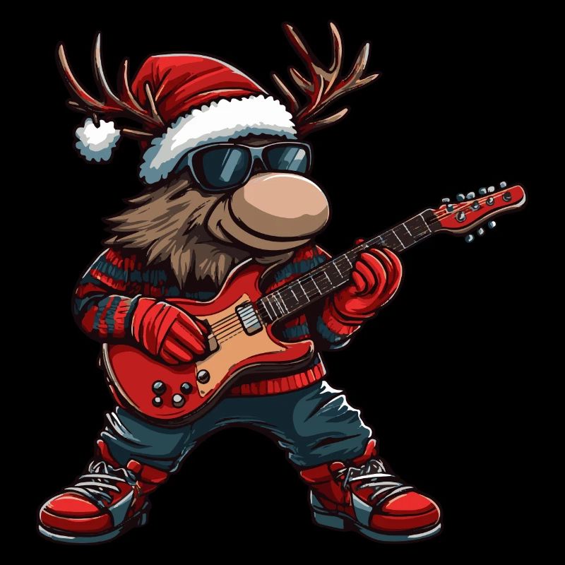 Moose Christmas Guitar