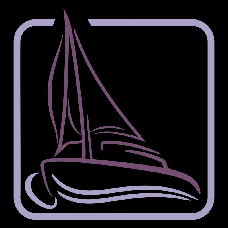 Sailing Logo Icon Square Sailboat Ship