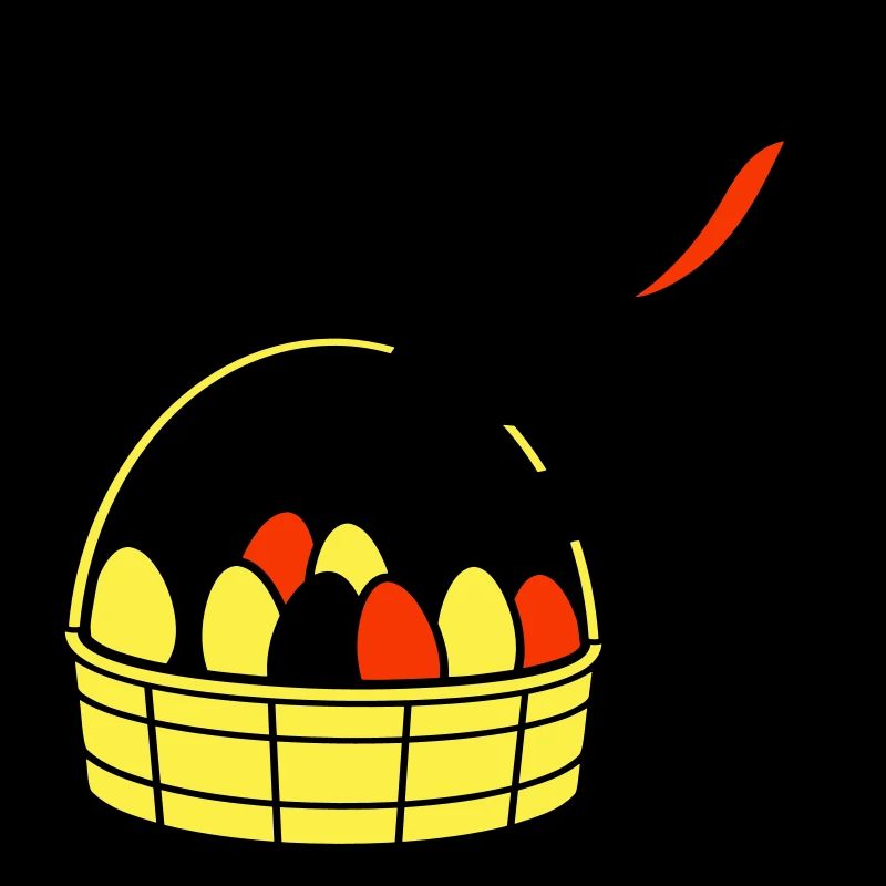 Bunny basket Easter eggs looking Easter bunny colorful eggs