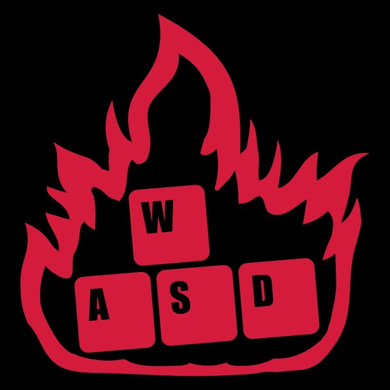 Flammen Nerd Computer WASD