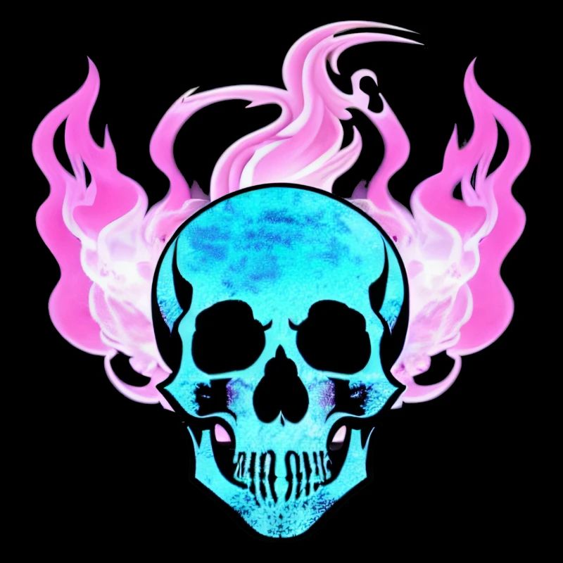 Fire Skull Smoke Pink Skeleton Flames 7