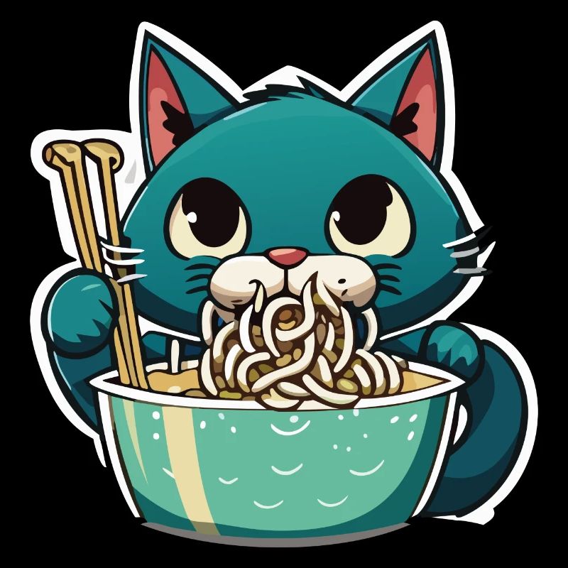 Cat Eats Instant Noldes