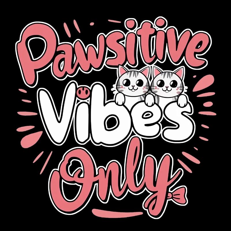 pawsitive vibes only - chat et motivation