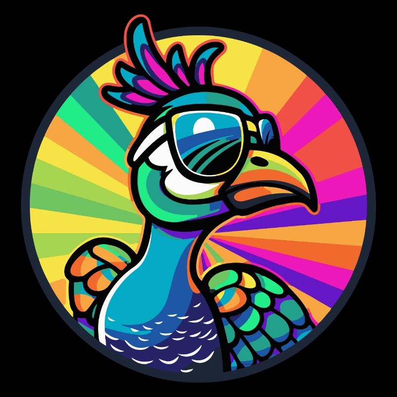 Pfau Vogel Comic Cool