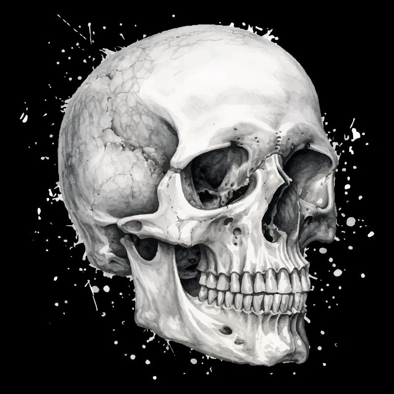 Tête de mort au crayon