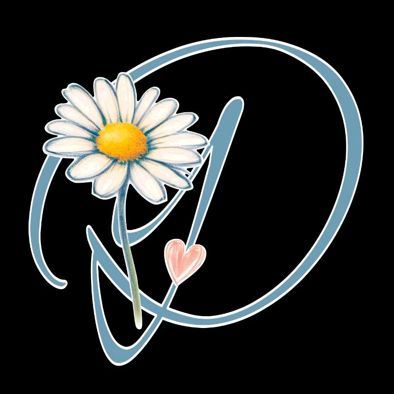 Buchstabe D Gänseblümchen Herz